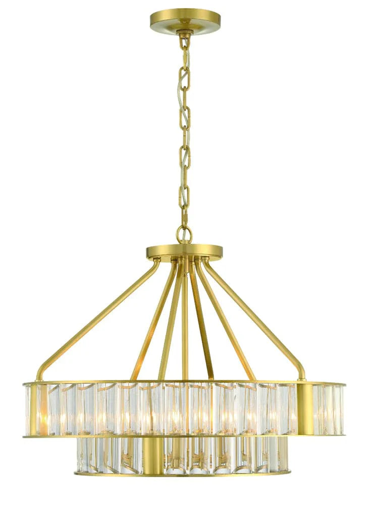 Farris 6 Light Aged Brass Chandelier-Crystorama Lighting Company-CRYSTO-FAR-6006-AG-Flush Mounts-3-France and Son