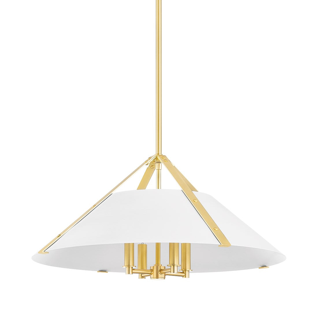 Raymond 4 Light Pendant-Hudson Valley-HVL-6726-AGB/SWH-PendantsAged Brass / Soft White-2-France and Son