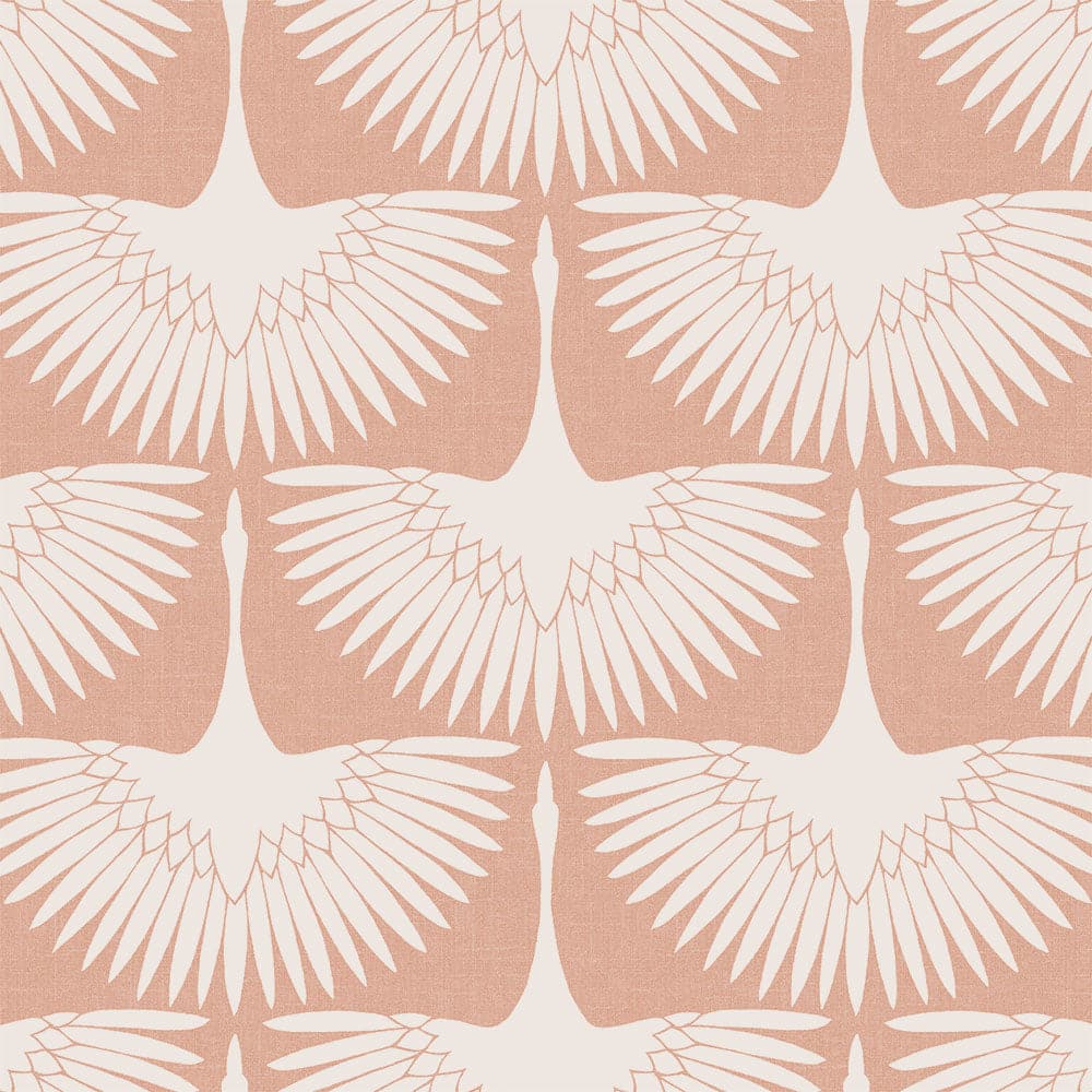 Feather Flock Peel And Stick Wallpaper By Genevieve Gorder-Tempaper & Co.-Tempaper-FE14116-DecorSingle Roll-Sahara Blush Scallops-12-France and Son