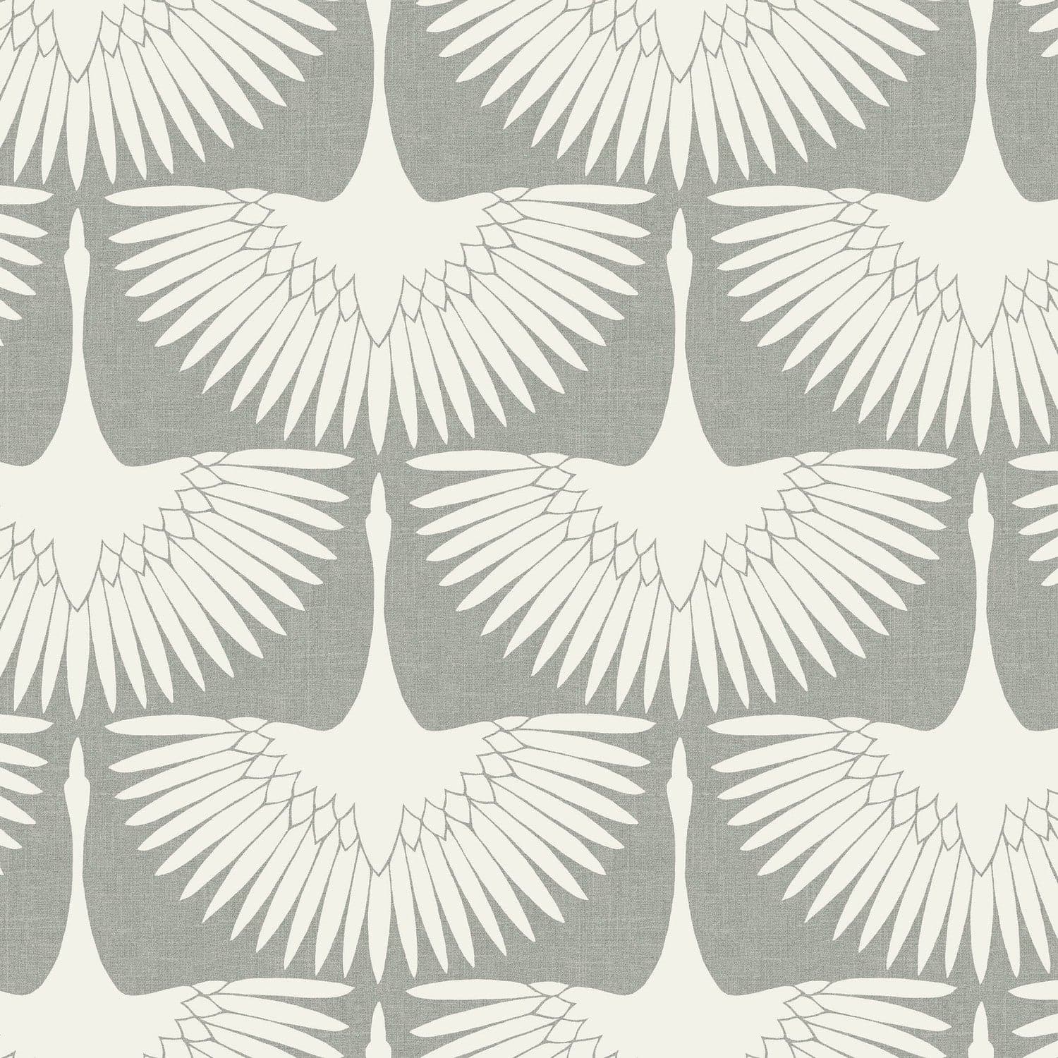 Feather Flock Peel And Stick Wallpaper By Genevieve Gorder-Tempaper & Co.-Tempaper-FE4023-DecorSingle Roll-Chalk Scallops-1-France and Son