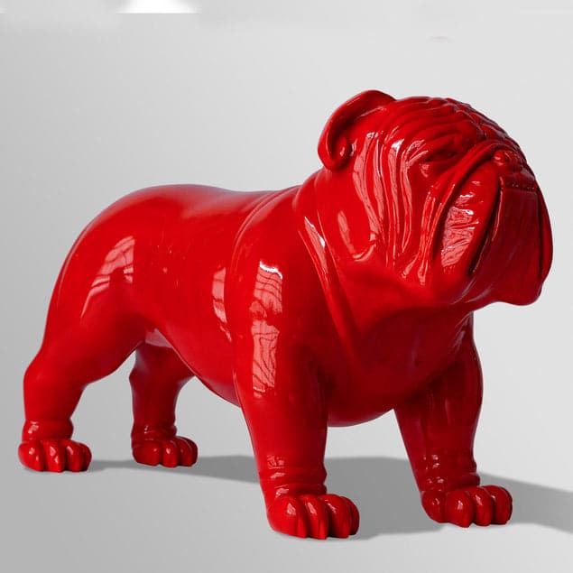 Bulldog Sculpture, Large - Outdoor-Gold Leaf Design Group-GOLDL-FG1250-RE-UV-Decorative ObjectsRed-6-France and Son