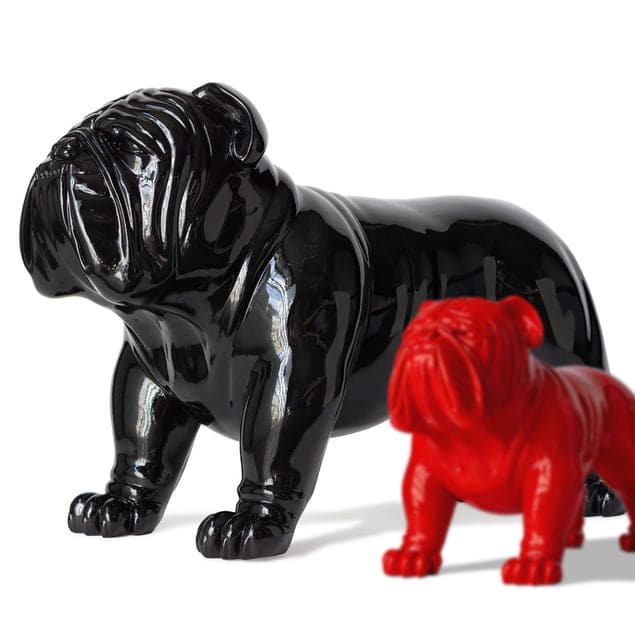 Bulldog Sculpture, Large - Outdoor-Gold Leaf Design Group-GOLDL-FG1250-BK-UV-Decorative ObjectsBlack-1-France and Son