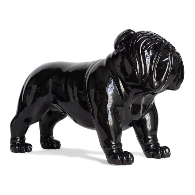 Bulldog Sculpture, Small - Outdoor-Gold Leaf Design Group-GOLDL-FG1262-BK-UV-Decorative ObjectsBlack-1-France and Son