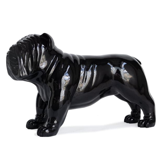 Bulldog Sculpture, Small - Indoor-Gold Leaf Design Group-GOLDL-FG1262-BK-Decorative ObjectsBlack-1-France and Son