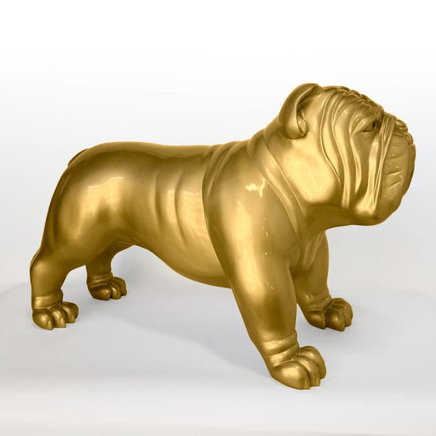 Bulldog Sculpture, Small - Outdoor-Gold Leaf Design Group-GOLDL-FG1262-GP-UV-Decorative ObjectsGold Painted-2-France and Son