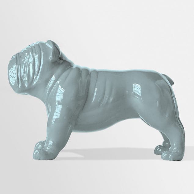 Bulldog Sculpture, Small - Indoor-Gold Leaf Design Group-GOLDL-FG1262-SB-Decorative ObjectsSmoky Blue-5-France and Son