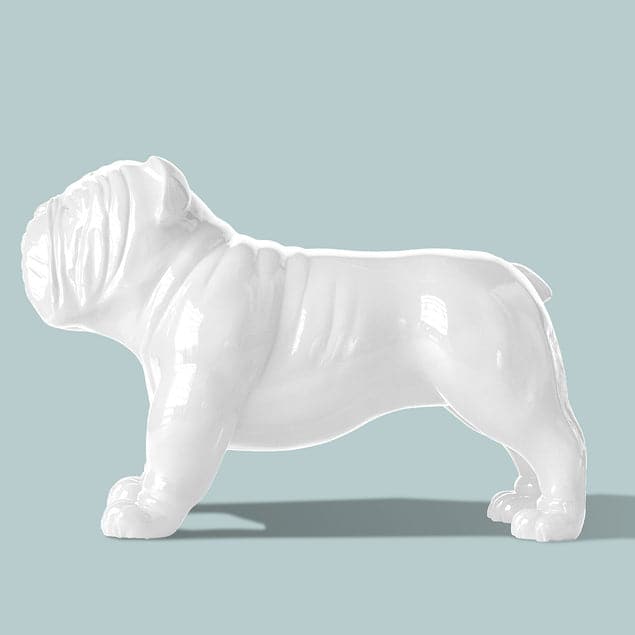 Bulldog Sculpture, Small - Indoor-Gold Leaf Design Group-GOLDL-FG1262-WH-Decorative ObjectsWhite-7-France and Son