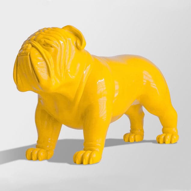 Bulldog Sculpture, Large - Outdoor-Gold Leaf Design Group-GOLDL-FG1250-YE-UV-Decorative ObjectsYellow-10-France and Son