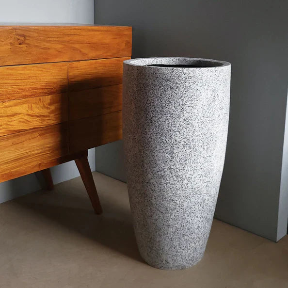 Kawa Flared Planter-Gold Leaf Design Group-GOLDL-FG2015-31NBG-PlantersGranite Black-5-France and Son