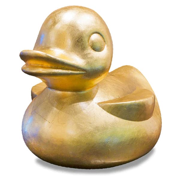 FG Duck Sculpture-Gold Leaf Design Group-GOLDL-FG2370-GL-Decorative ObjectsGold Leaf-1-France and Son