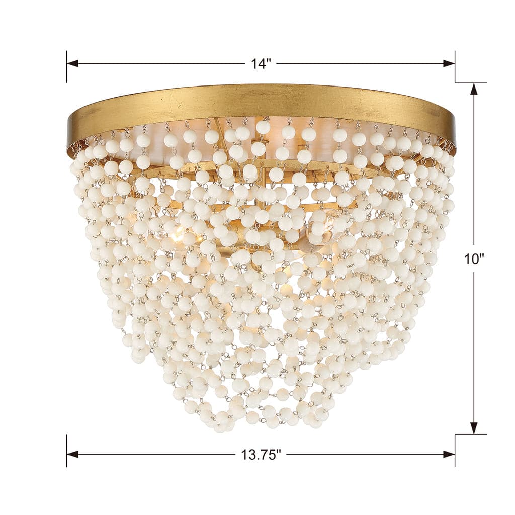 Fiona 3 Light Ceiling Mount-Crystorama Lighting Company-CRYSTO-FIO-A9103-GA-CL-Flush MountsClear Glass Beads-6-France and Son