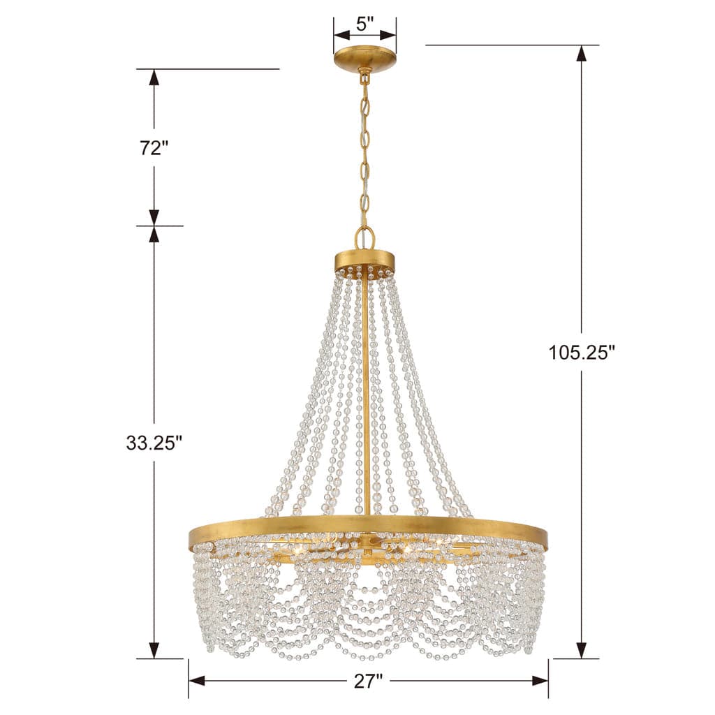 Fiona 4 Light Chandelier-Crystorama Lighting Company-CRYSTO-FIO-A9104-GA-CL-ChandeliersClear Glass Beads-6-France and Son