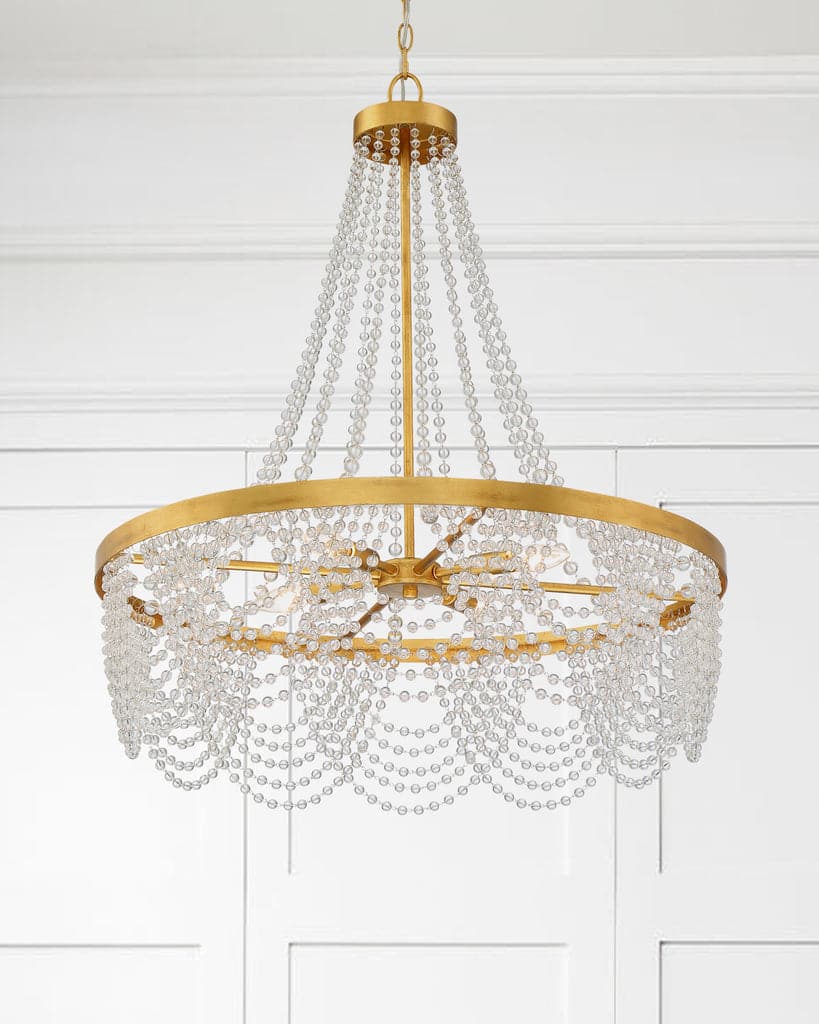 Fiona 4 Light Chandelier-Crystorama Lighting Company-CRYSTO-FIO-A9104-GA-CL-ChandeliersClear Glass Beads-4-France and Son