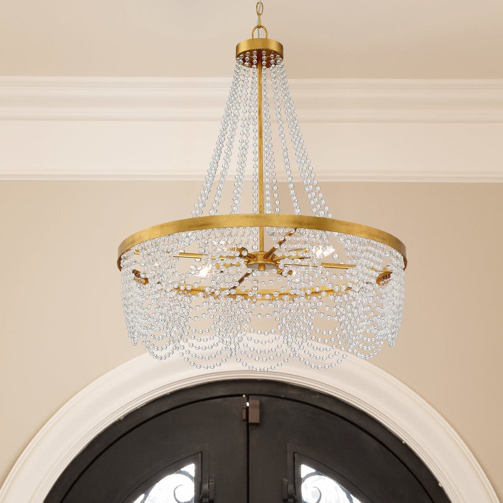 Fiona 4 Light Chandelier-Crystorama Lighting Company-CRYSTO-FIO-A9104-GA-CL-ChandeliersClear Glass Beads-3-France and Son