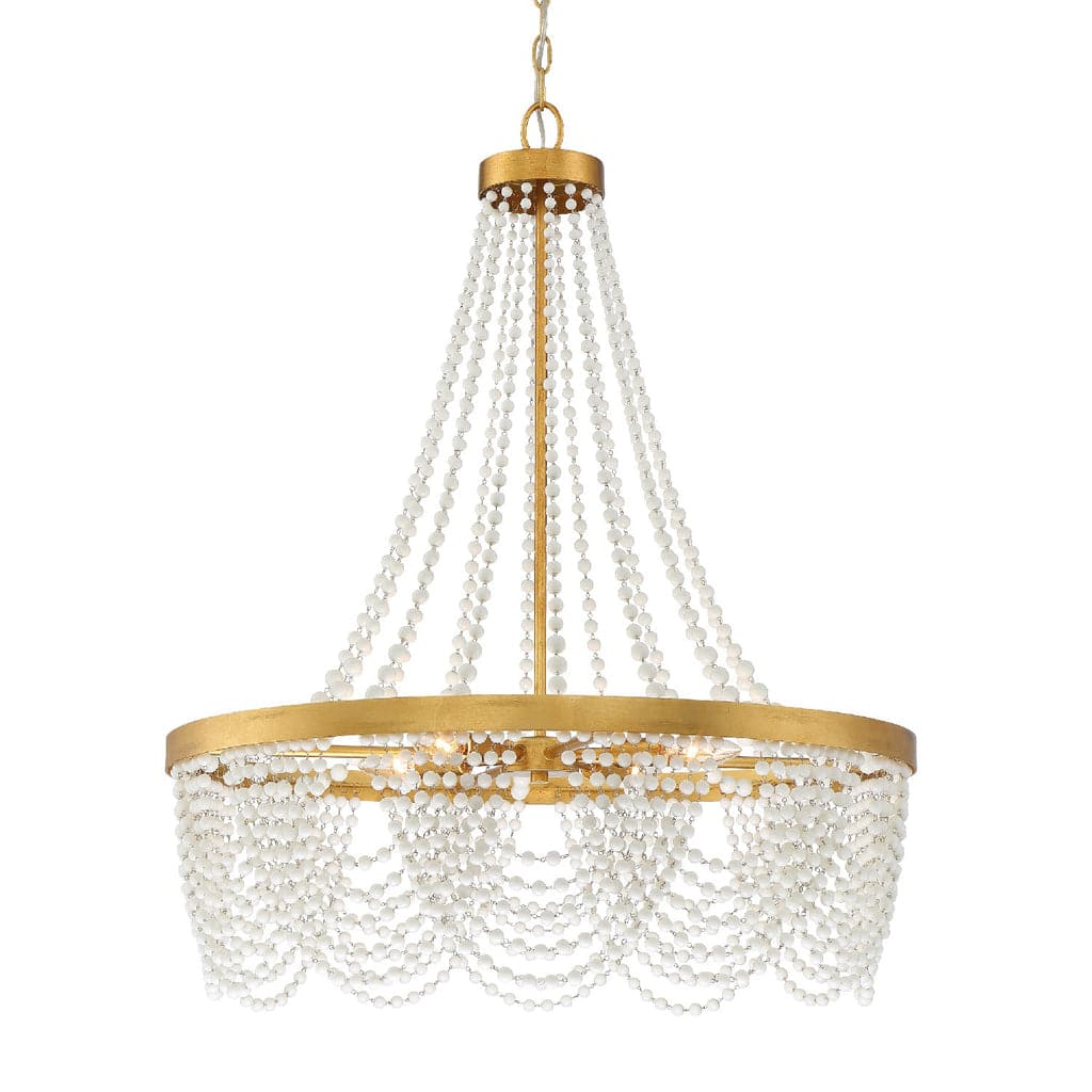 Fiona 4 Light Chandelier-Crystorama Lighting Company-CRYSTO-FIO-A9104-GA-CL-ChandeliersClear Glass Beads-5-France and Son