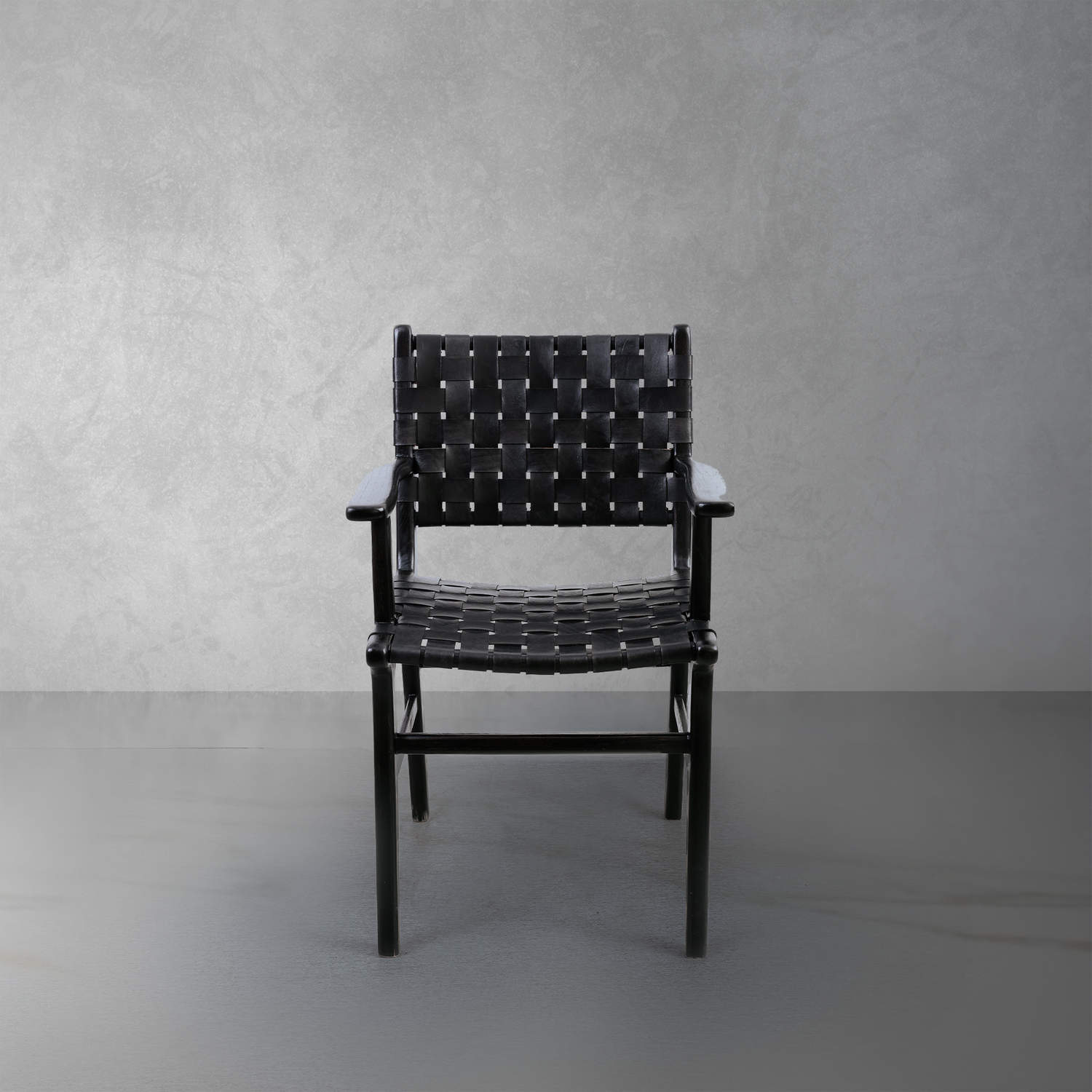 Cahyo Woven Leather Dining Armchair-France & Son-FL1016DBRN-Dining ChairsBrown-1-France and Son