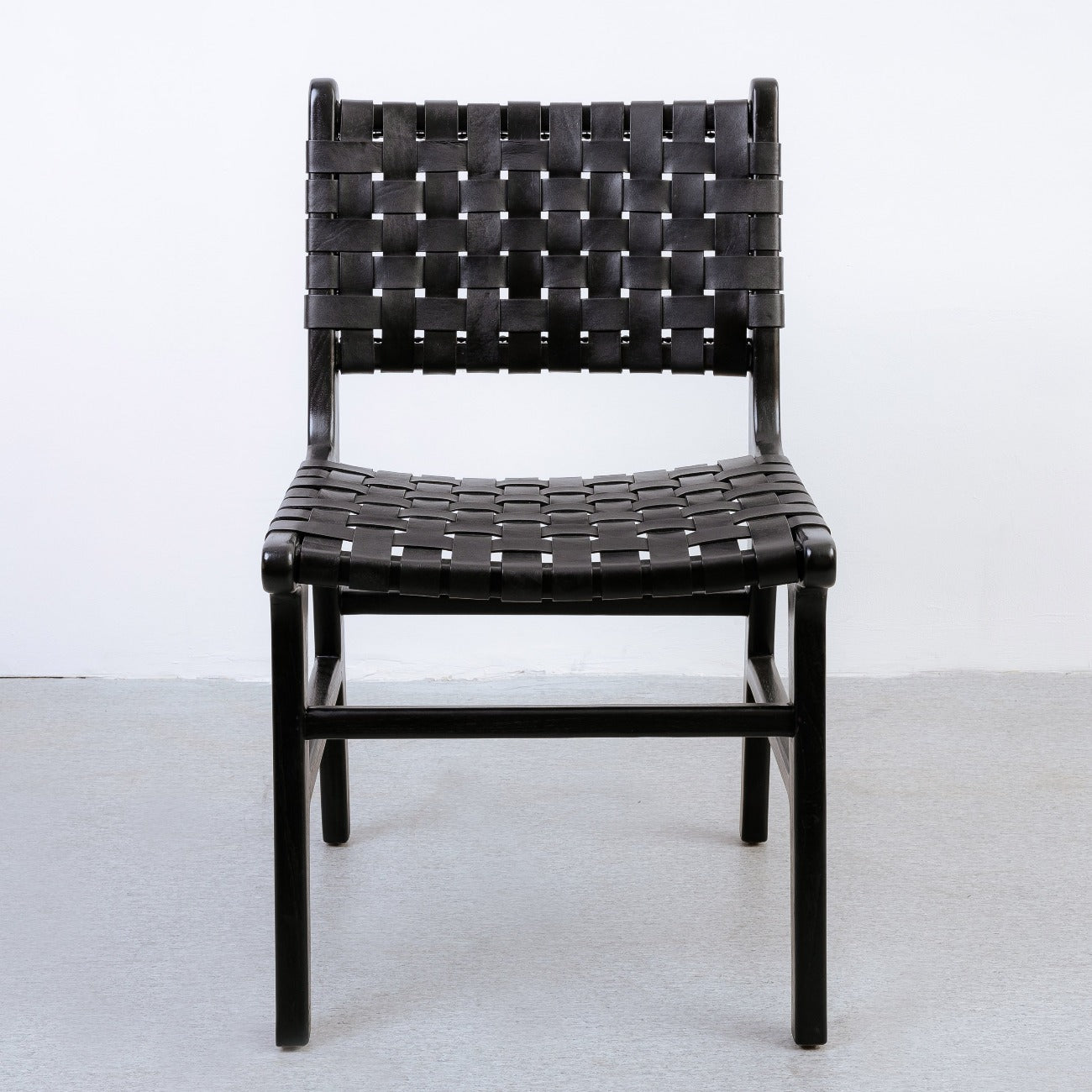 Cahyo Woven Leather Dining Chair-France & Son-FL1020DBRN-Dining ChairsBrown-7-France and Son