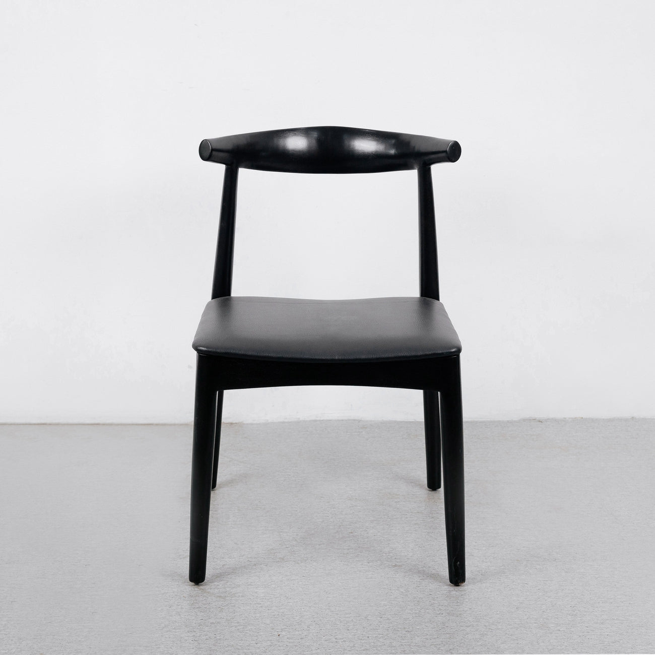 Wegner Elbow Chair - Black-France & Son-FL1078BKBK-Dining Chairs-1-France and Son