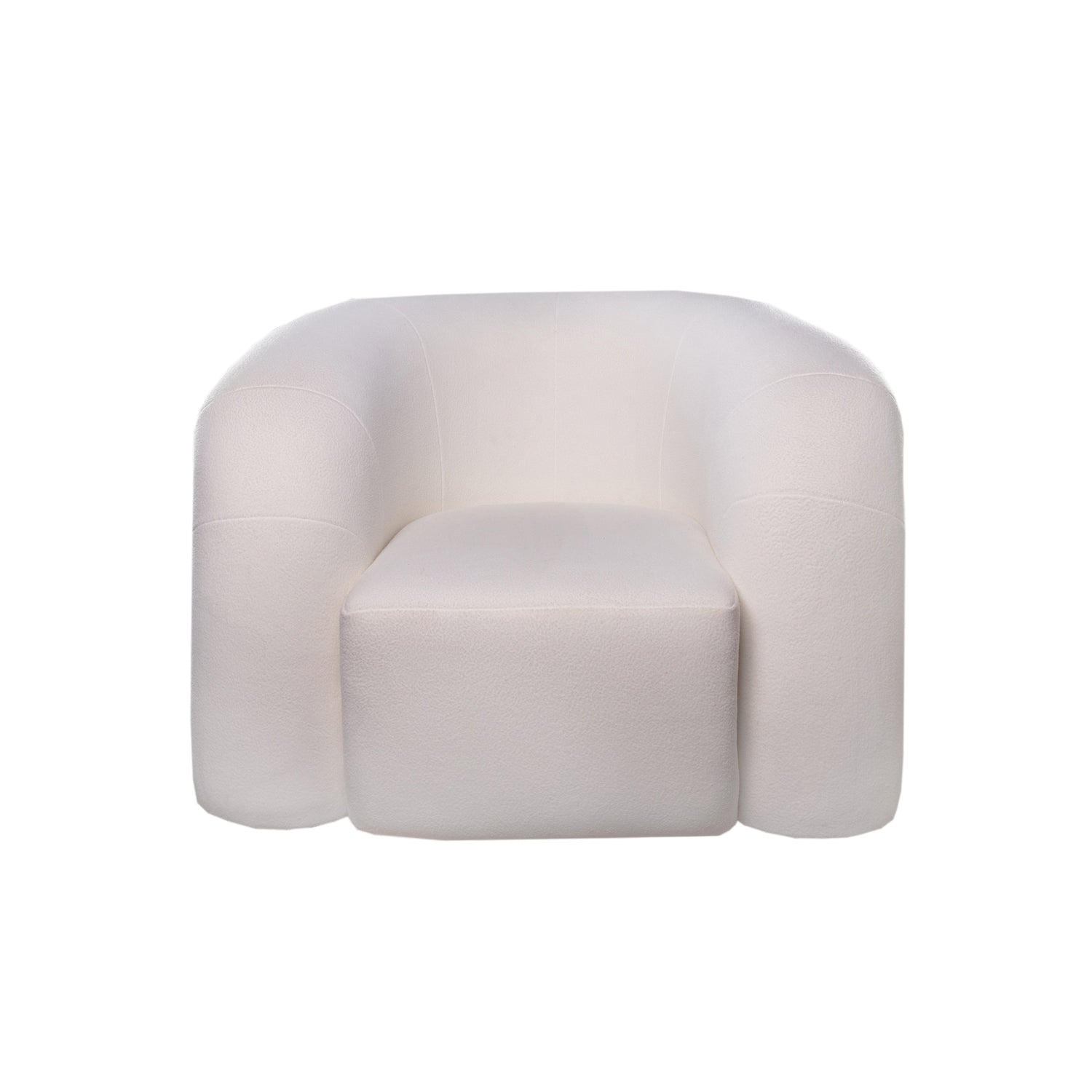 Polar Bear Swivel Chair-France & Son-FL1097IVORY-Lounge Chairs-2-France and Son