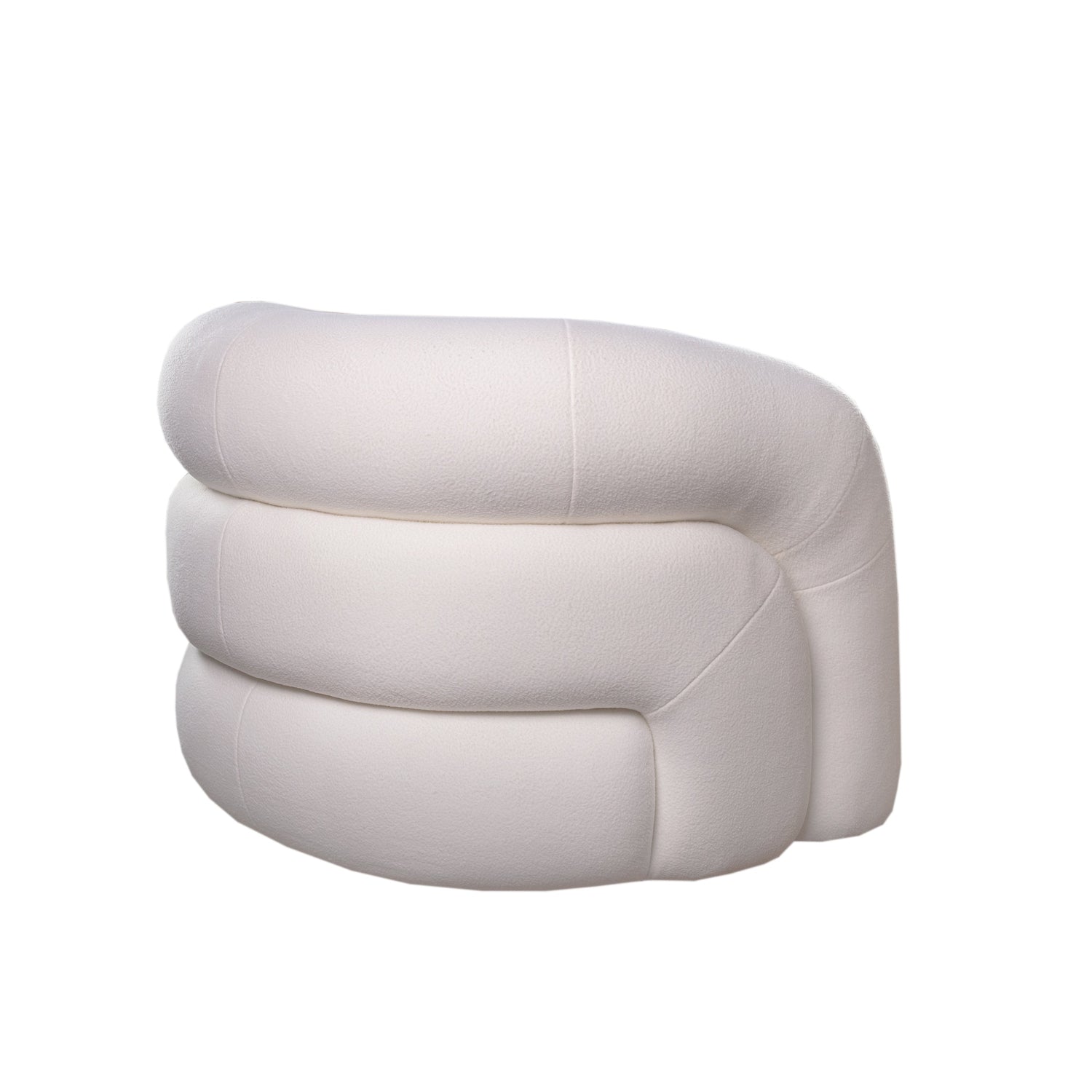 Polar Bear Swivel Chair-France & Son-FL1097IVORY-Lounge Chairs-4-France and Son