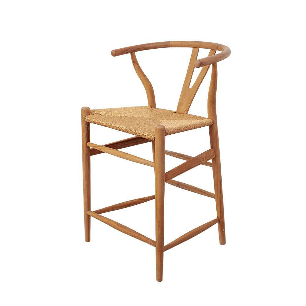 Wishbone Teak Counter Stool-France & Son-FL1180NTRL-Bar StoolsNatural-1-France and Son