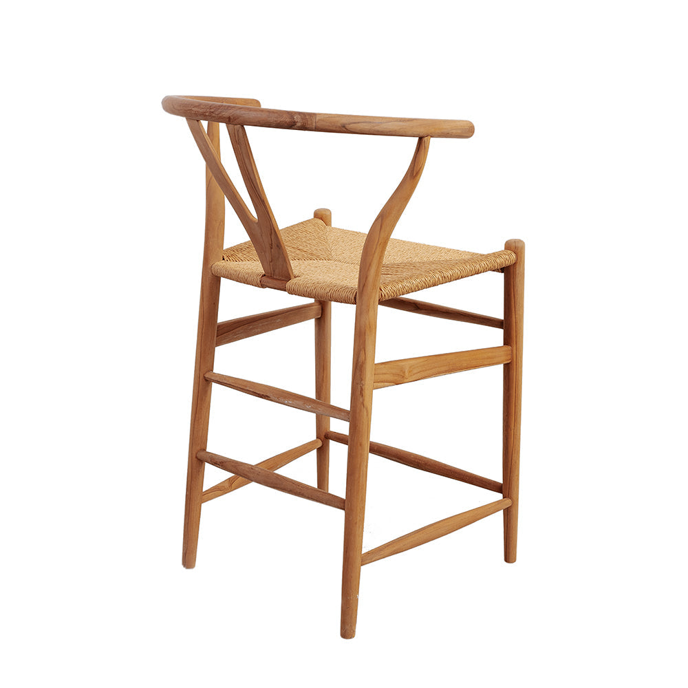 Wishbone Teak Counter Stool-France & Son-FL1180NTRL-Bar StoolsNatural-2-France and Son