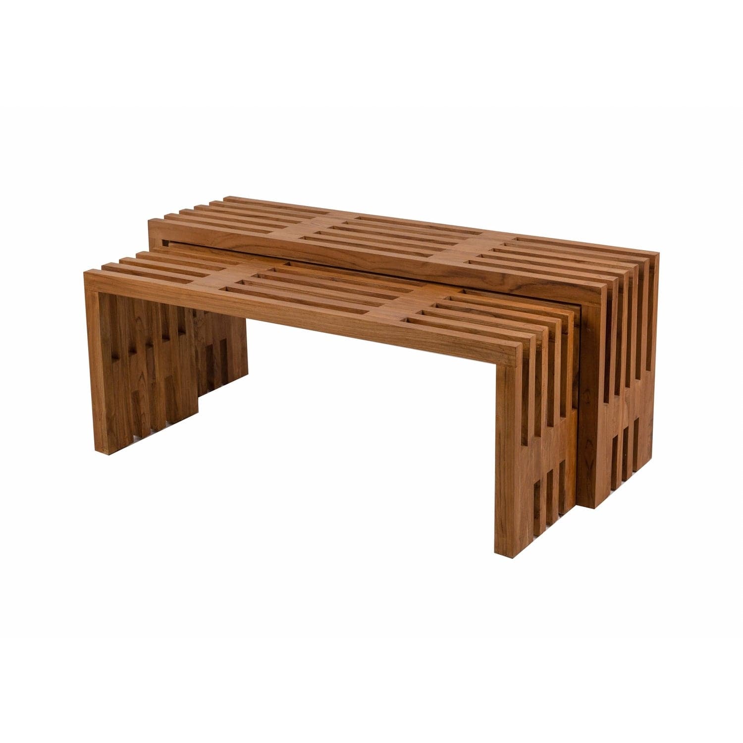 Jensen Slatted Nesting Bench-France & Son-FL1214NTRL-Benches-1-France and Son