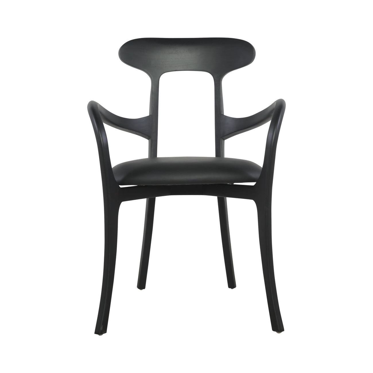 Kringle Teak Dining Chair - Leather-France & Son-FL1314BLKNEW-Dining ChairsBlack-6-France and Son