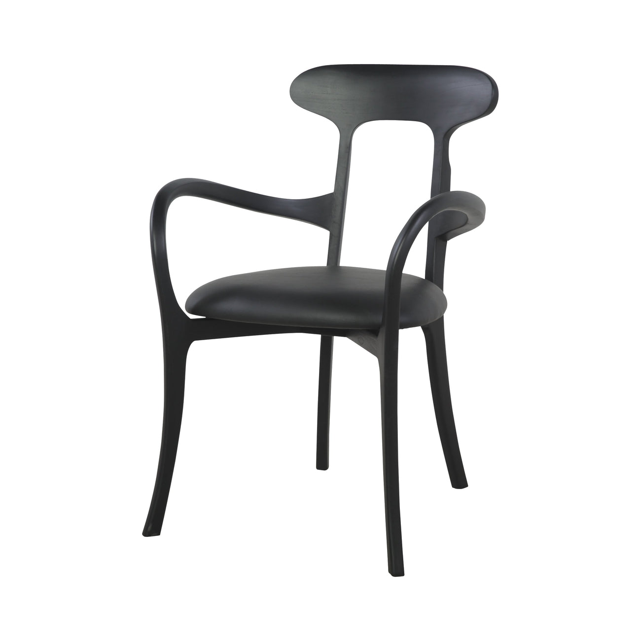 Kringle Teak Dining Chair - Leather-France & Son-FL1314BLKNEW-Dining ChairsBlack-9-France and Son