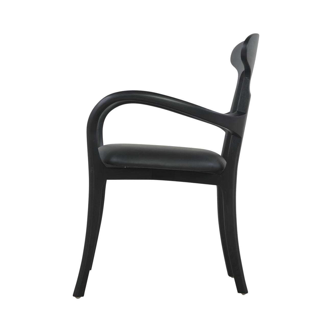 Kringle Teak Dining Chair - Leather-France & Son-FL1314BLKNEW-Dining ChairsBlack-8-France and Son