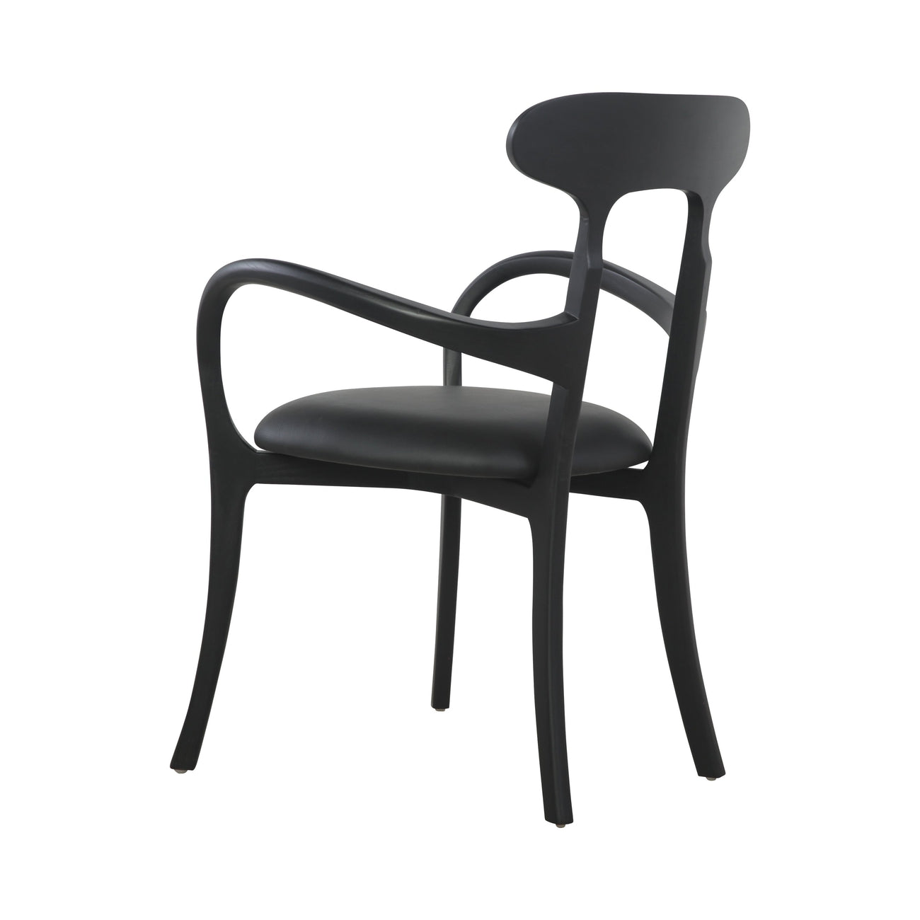 Kringle Teak Dining Chair - Leather-France & Son-FL1314BLKNEW-Dining ChairsBlack-7-France and Son
