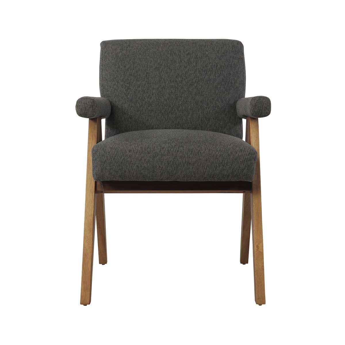 Jeanneret Dining Armchair - Upholstered - Grey-France & Son-FL1324GREY-Dining Chairs-5-France and Son