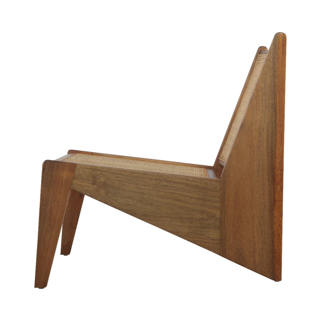 Jeanneret Kangaroo Lounge Chair with Hand Caned Seat