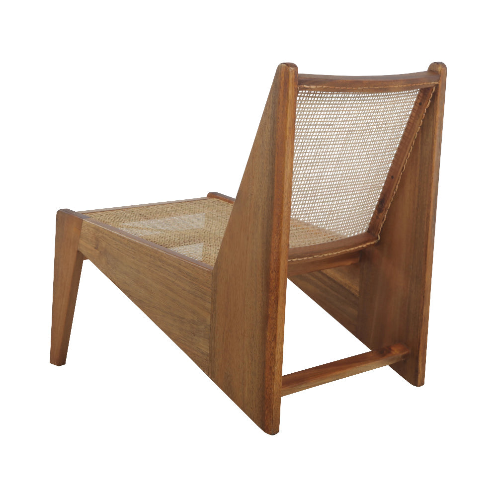 Jeanneret Kangaroo Lounge Chair with Hand Caned Seat