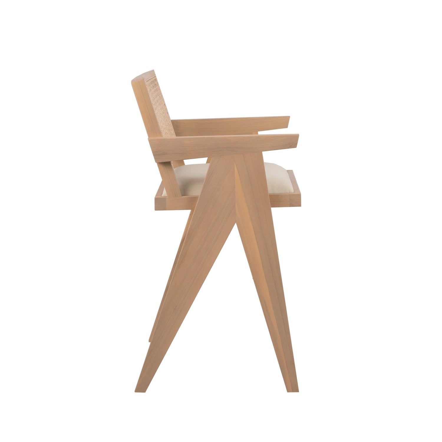 Jeanneret Barstool With Arms and Back with Padded Seat-France & Son-FL1375CNTR-Bar StoolsCounter Height-7-France and Son