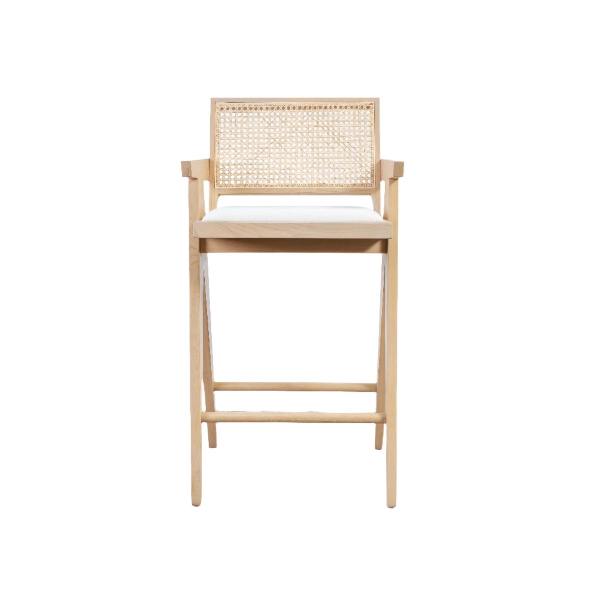 Jeanneret Bar + Counter Stool with Padded Seat