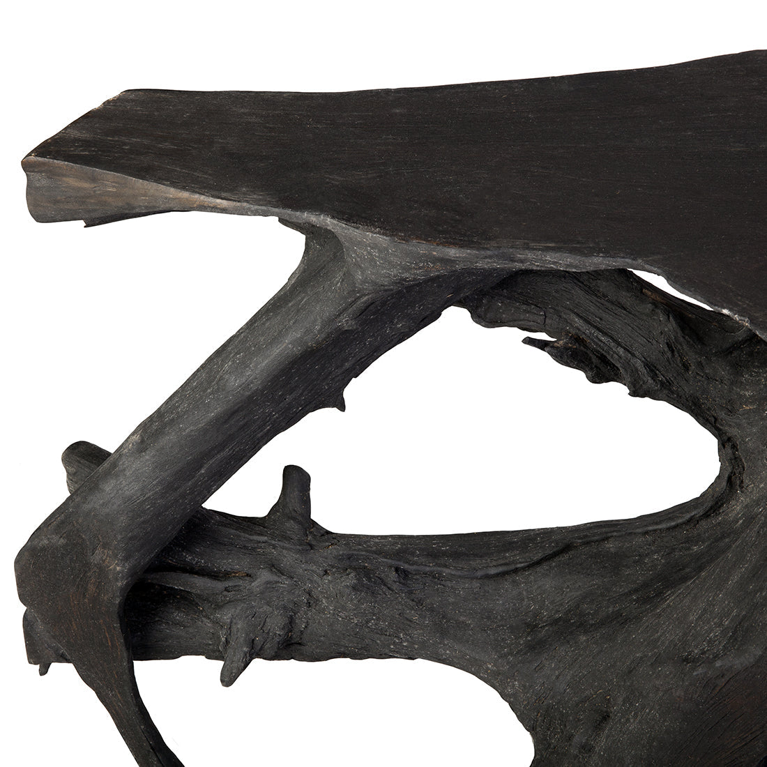 Organic Teak Console Table - Burnt Black-France & Son-FL1413BLK-Console TablesBlack-2-France and Son