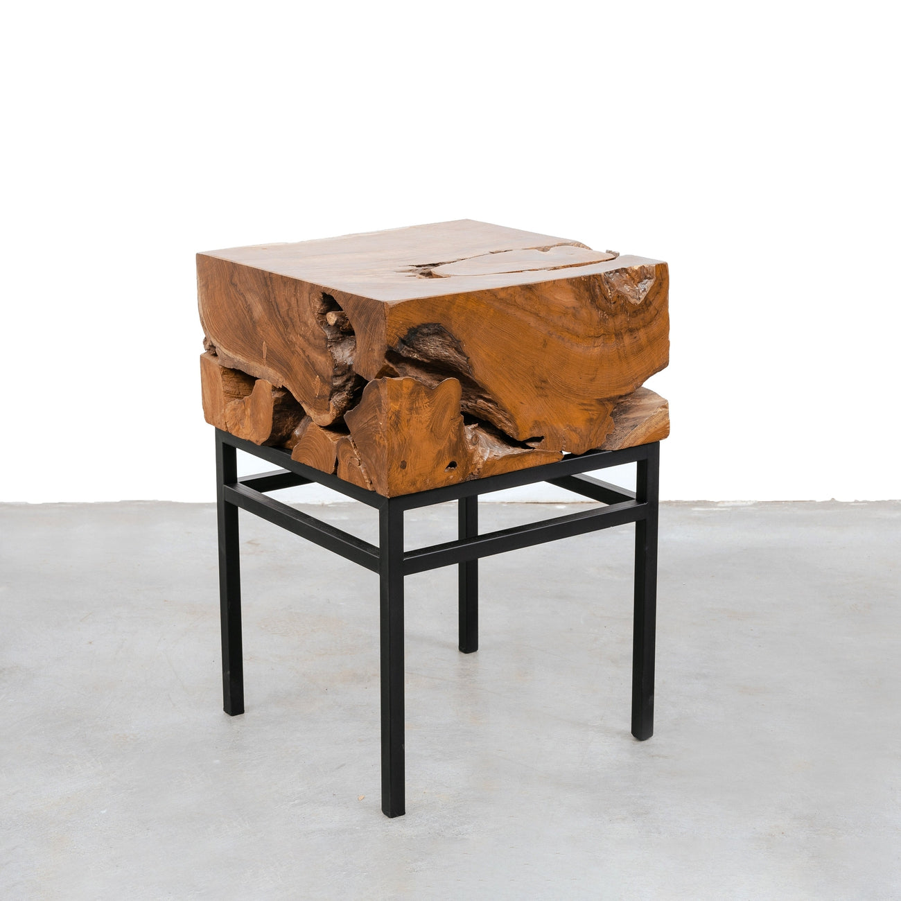 Organic Solid Teak Root Side Table-France & Son-FL1478TEAK-Side TablesSingle-2-France and Son