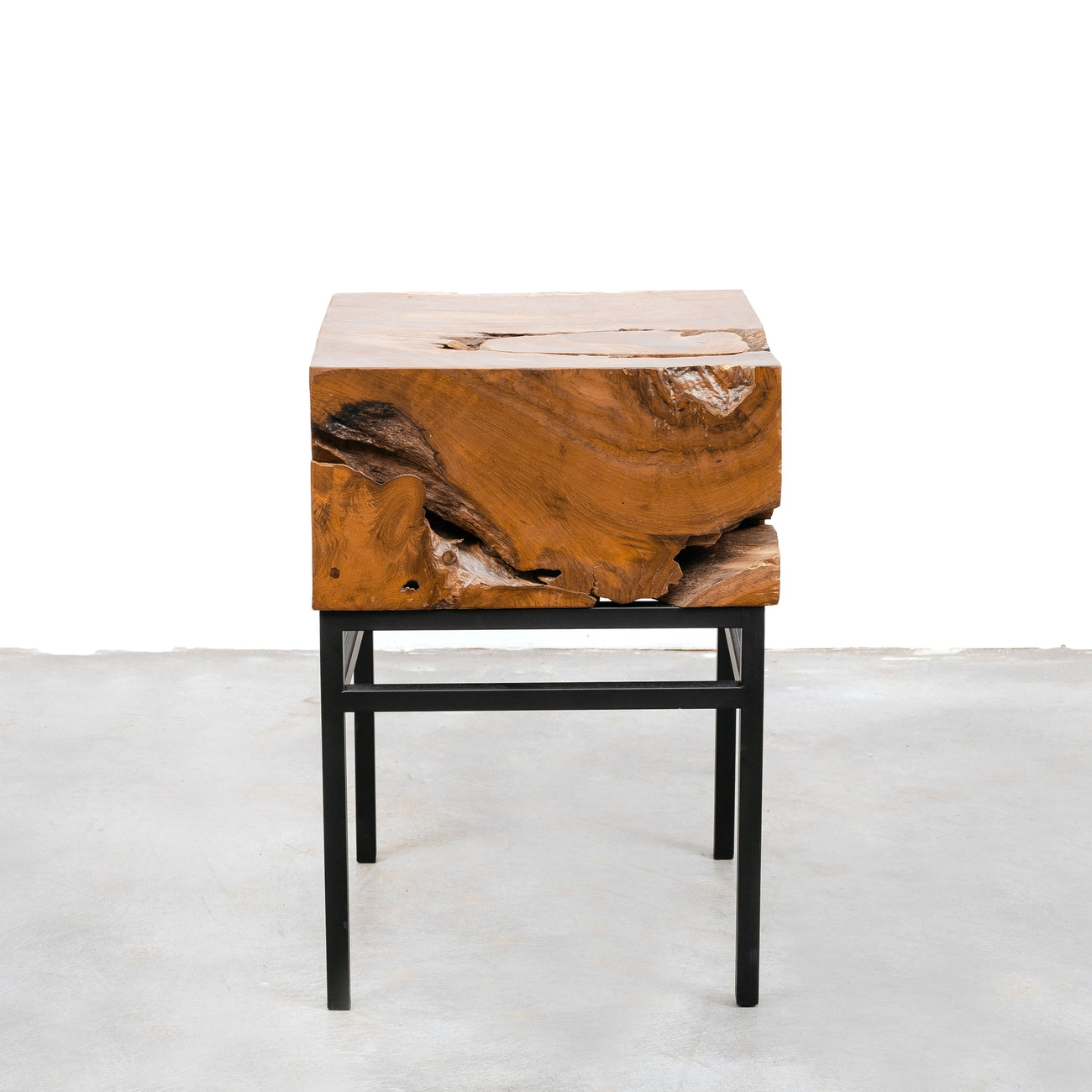 Organic Solid Teak Root Side Table-France & Son-FL1478TEAK-Side TablesSingle-1-France and Son