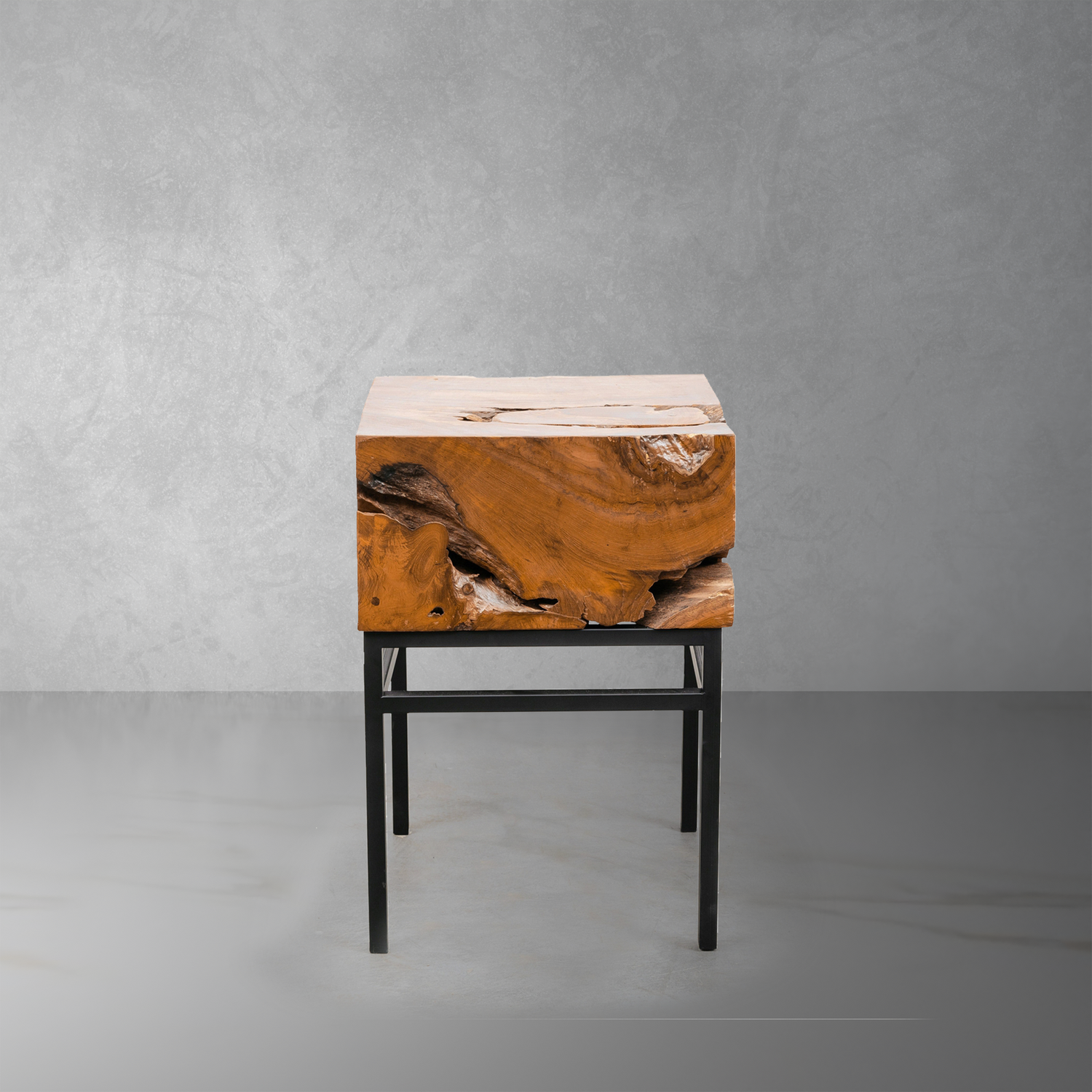 Organic Teak Root Side Table - Square-France & Son-FL1478TEAK-Side TablesSingle-1-France and Son