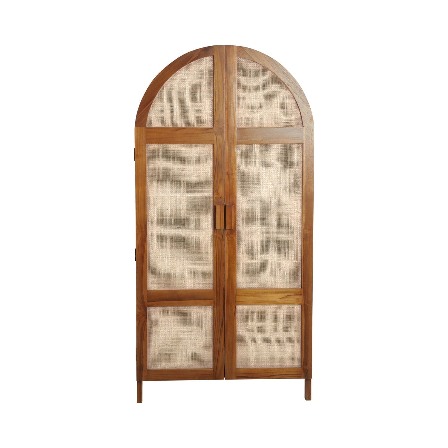 Lemari Teak and Cane Wardrobe - Ivory-France & Son-FL1512-Bookcases & CabinetsBrown-7-France and Son