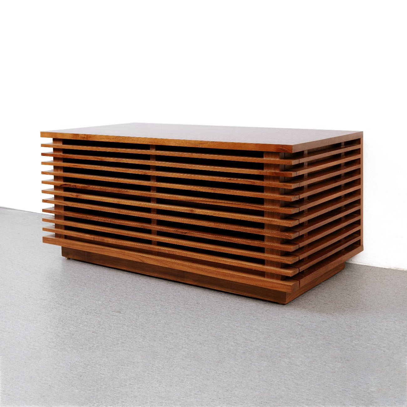 Jensen Slatted Teak Media Console - 35.5 inch-France & Son-FL1524NTRL-Media Storage / TV StandsTeak-3-France and Son