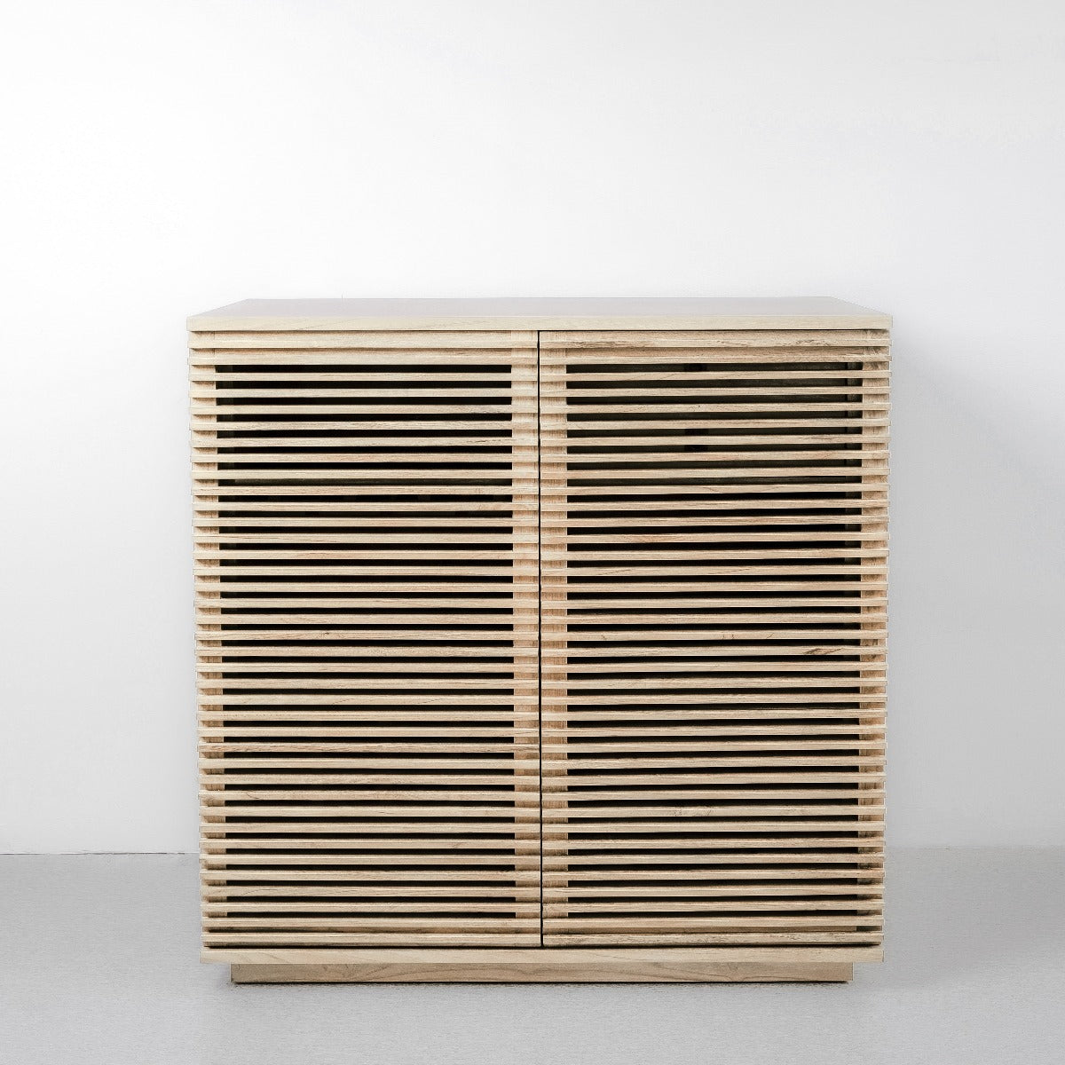 Jensen Slatted Teak Bar Cabinet-France & Son-FL1528IVORY-Bar StorageIvory-8-France and Son