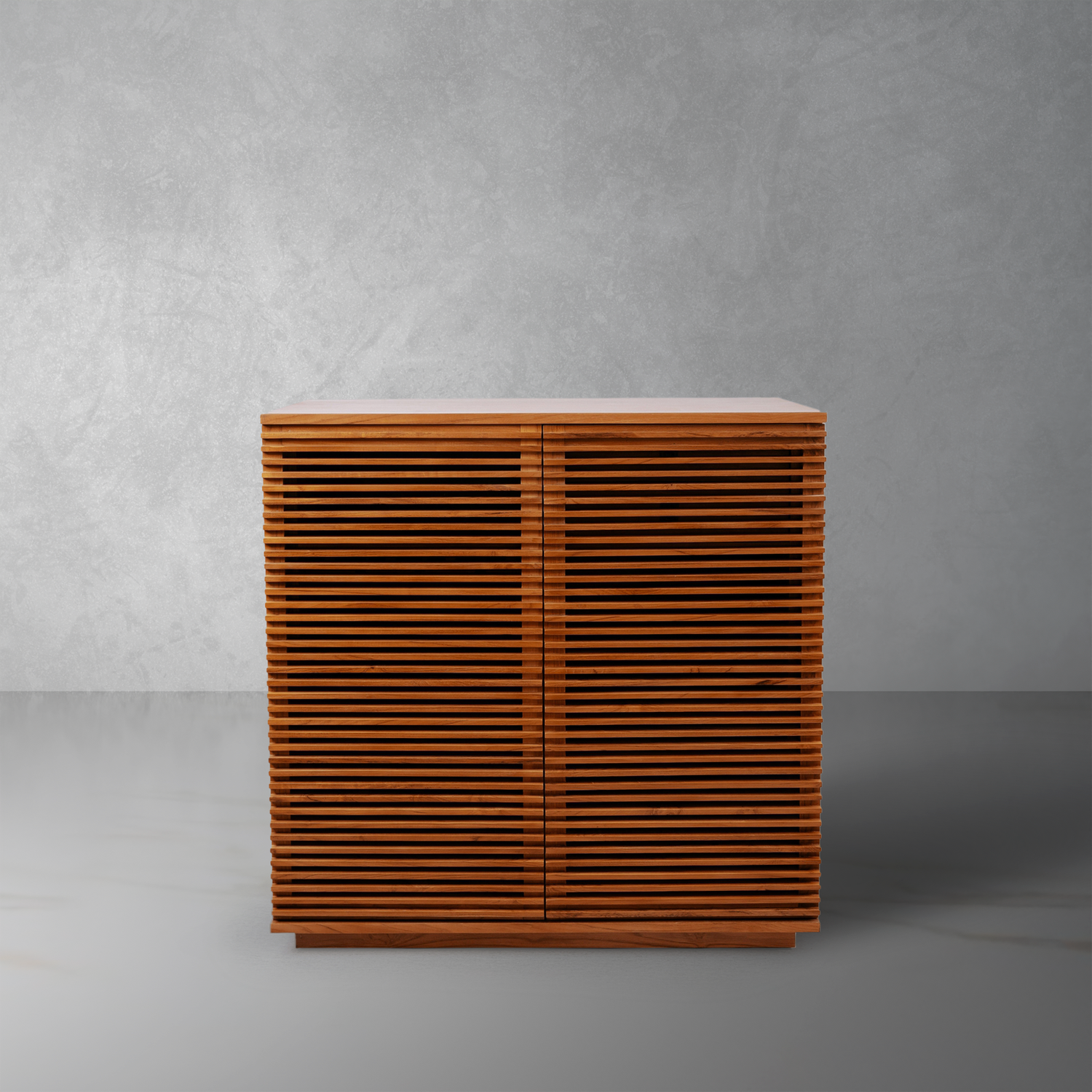 Jensen Slatted Teak Bar Cabinet-France & Son-FL1528NTRL-Bar StorageTeak-1-France and Son