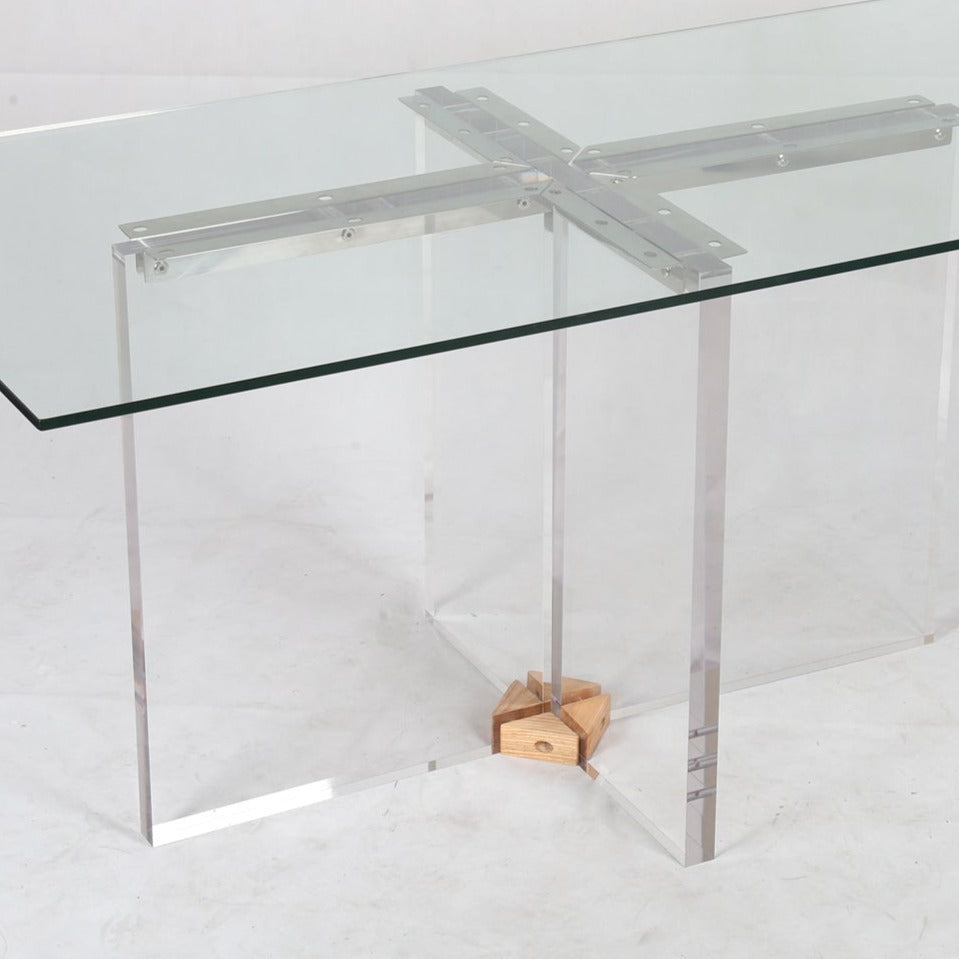 Acrylic X Pedestal Dining Table Base