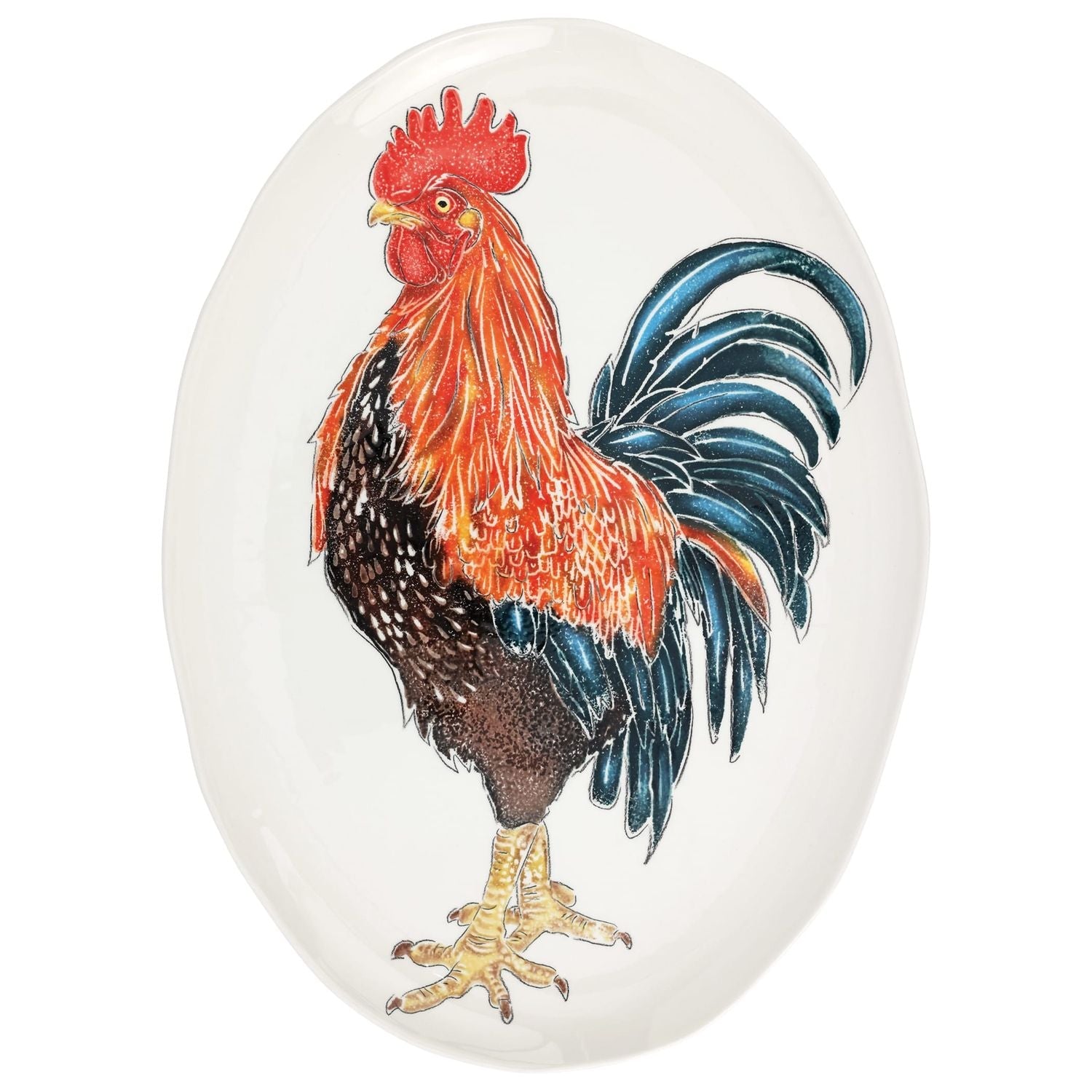Fattoria Rooster Oval Platter