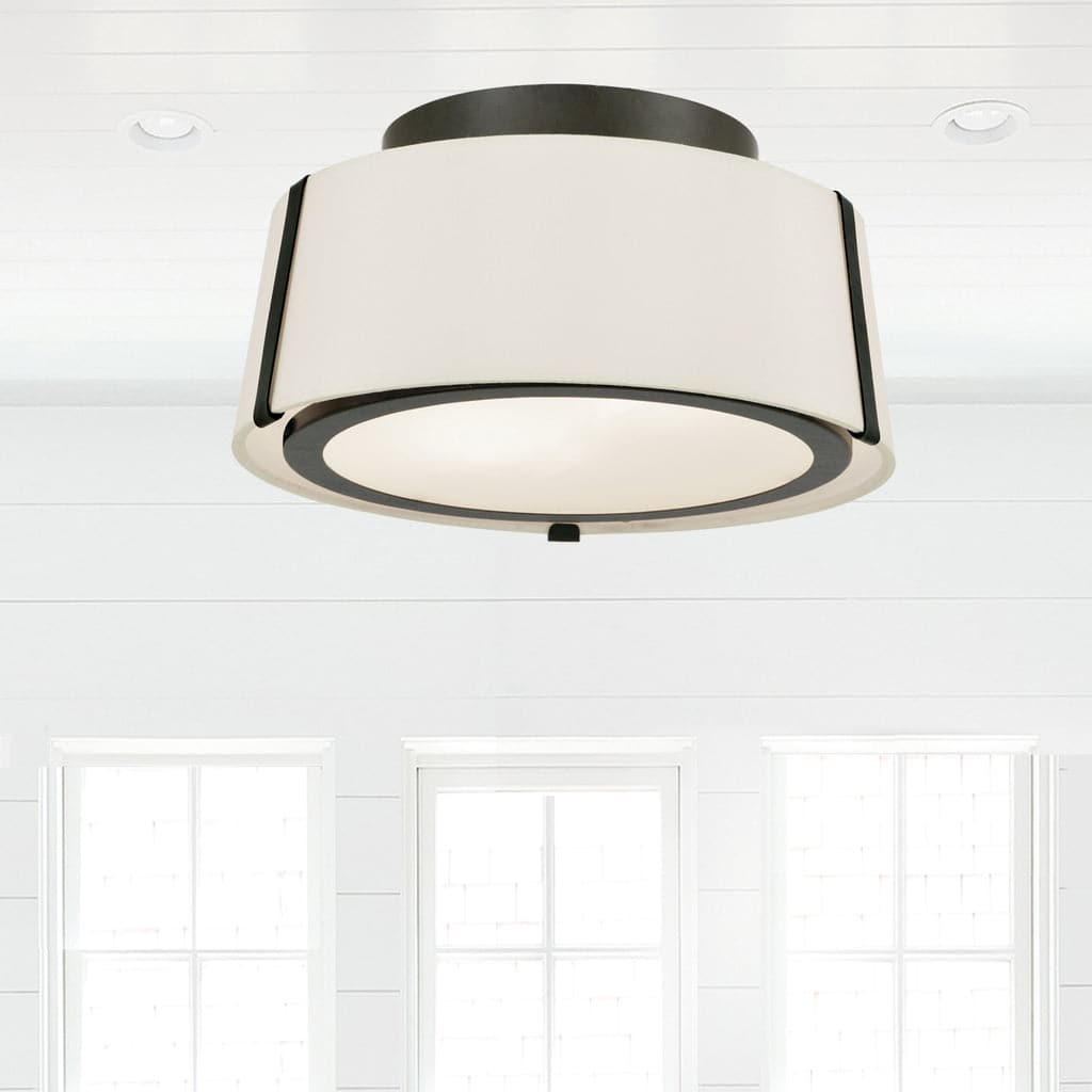 Fulton 2 Light Ceiling Mount-Crystorama Lighting Company-CRYSTO-FUL-903-BK-Flush MountsBlack Metal-2-France and Son