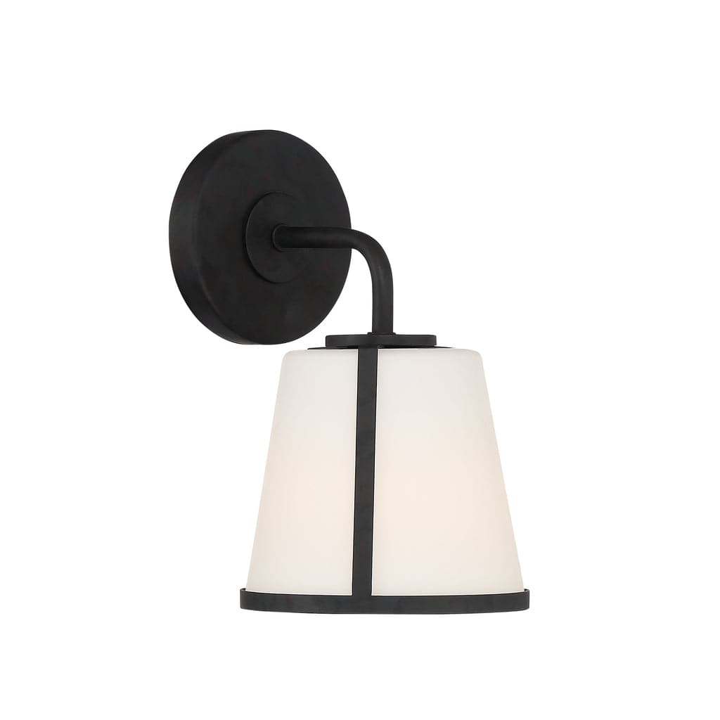 Fulton 1 Light Wall Mount-Crystorama Lighting Company-CRYSTO-FUL-911-BK-Wall LightingBlack-1-France and Son