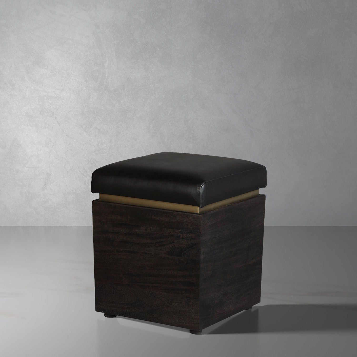 Stein Storage Ottoman - Leather-France & Son-FUO0073-Stools & Ottomans-1-France and Son