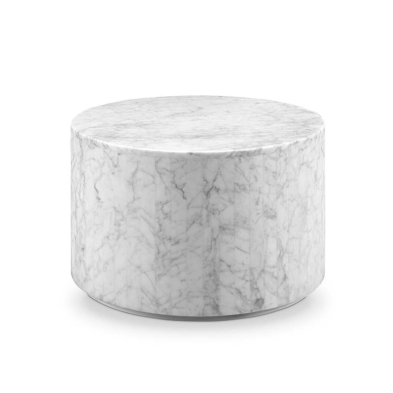 Carrara Marble Drum Bunching Table-France & Son-FVT043MWHT-Coffee Tables-1-France and Son